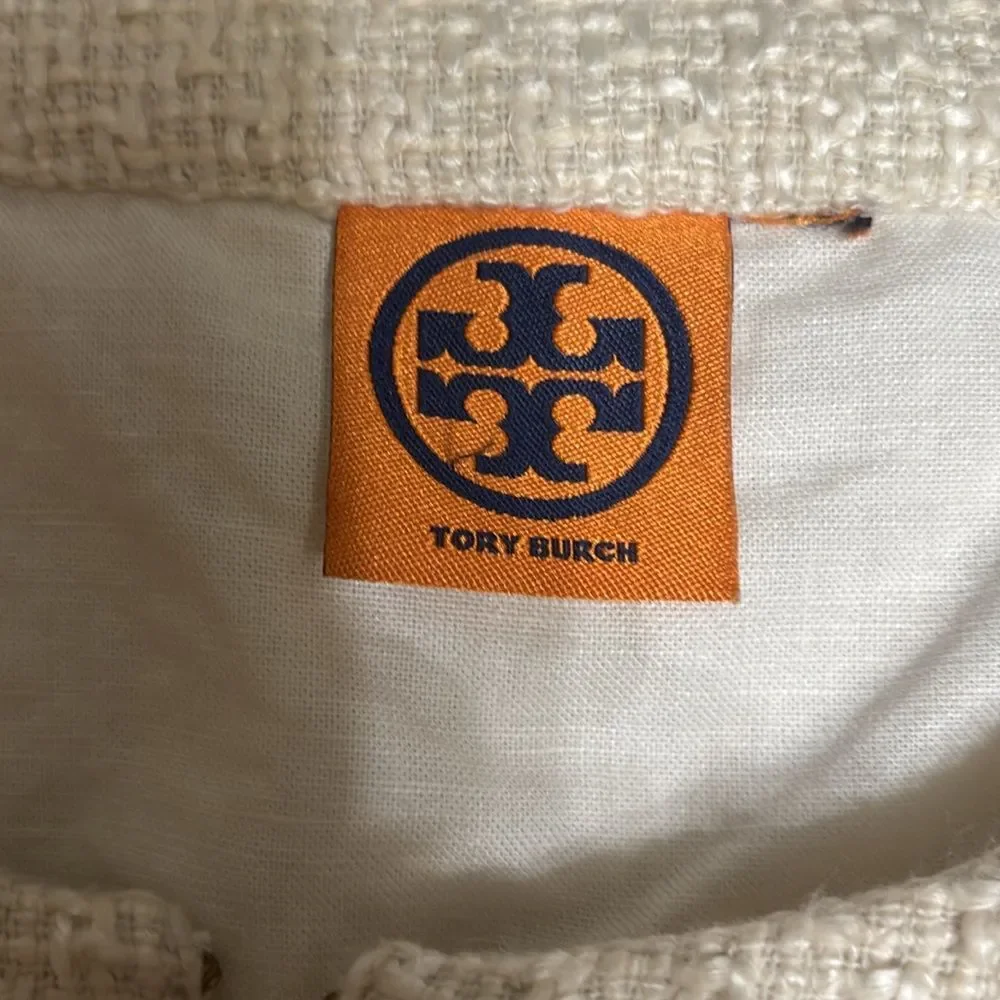TORY BURCH Boho Cream Linen Blend
Dress Button Pockets Women's Size 2 - Picture 9 of 10